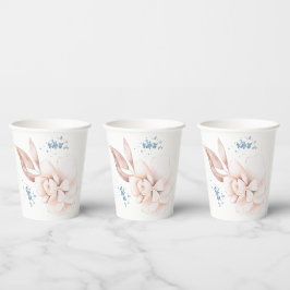 Gobelets En Papier Fleurs Whimsical : Elégant Baby shower d'aquarelle