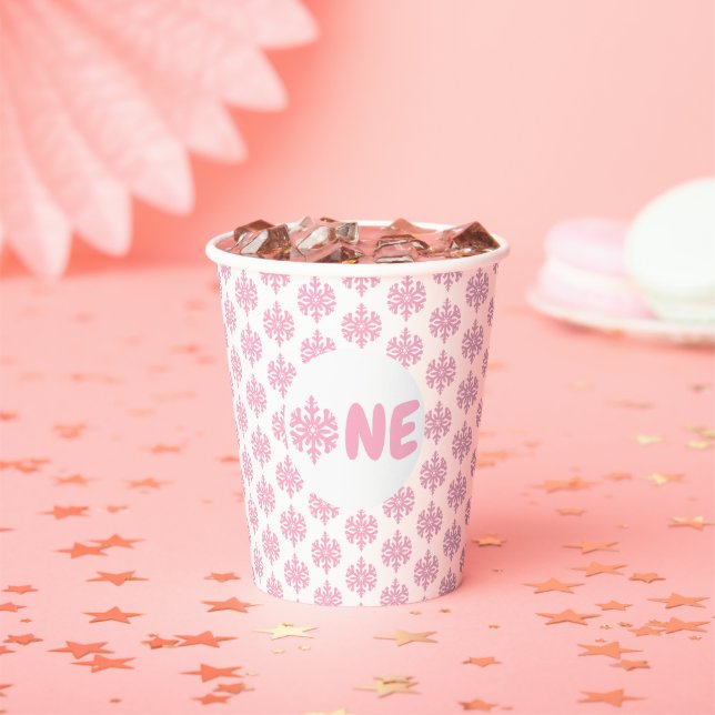 Gobelets En Papier Flocon de neige 1er anniversaire (Insitu)
