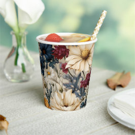 Gobelets En Papier Floral Fleur sauvage moderne
