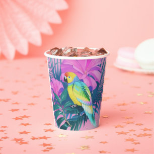 Gobelets En Papier Floral/hawaïen/tropical/perroquet