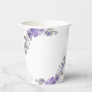 Gobelets En Papier Floral pourpre
