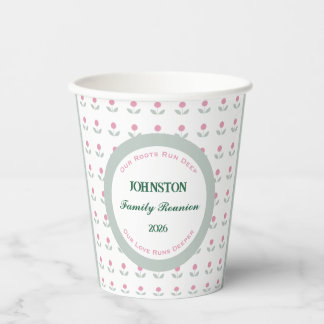 Gobelets en papier Floral Rose Famille 8 oz.