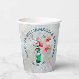 Gobelets En Papier Floral Special Friend Anniversaire Party
