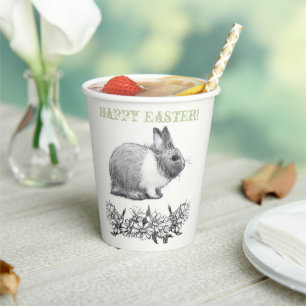 Gobelets En Papier Fluffy le lapin