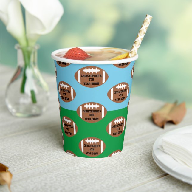 Gobelets En Papier Football 4e année de bas anniversaire (Insitu)