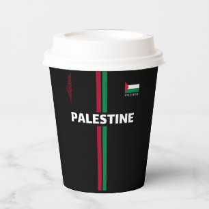 Gobelets En Papier Football en Palestine libre - équipe du drapeau