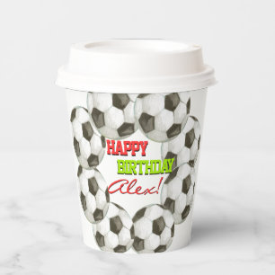 Gobelets En Papier Football Joueur Soccer Garçon Fille Anniversaire