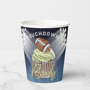 Gobelets En Papier Football Touchdown Anniversaire Coupes de papier f