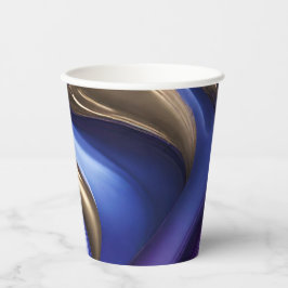 Gobelets En Papier Fournitures de fête moderne - Bleu pourpre et or