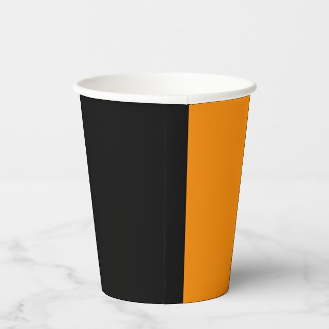 Gobelets En Papier Fractionner l'Halloween orange et noir (Droite)
