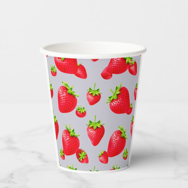 Gobelets En Papier fraise (Recto)