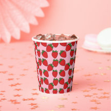 Fraise Anniversaire Fête Thème Tasses Papier