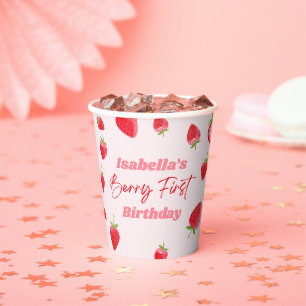 Gobelets En Papier Fraise Berry 1ère fête d'anniversaire