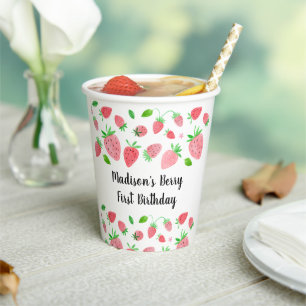 Gobelets En Papier Fraise Berry Sweet Anniversaire