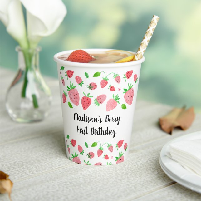Gobelets En Papier Fraise Berry Sweet Anniversaire (Insitu)