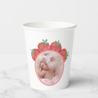 Gobelets En Papier Fraise Berry Sweet Girl Anniversaire avec photo