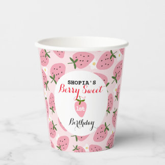 Gobelets En Papier Fraise délice premier anniversaire
