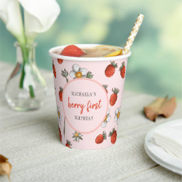 Gobelets En Papier Fraise mignonne Berry Premier anniversaire