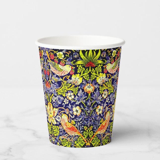 Gobelets En Papier Fraise Thief Oiseaux William Morris (Verso)