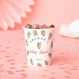 Gobelets En Papier Fraises - Baby shower