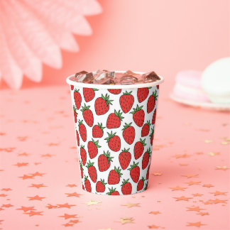 Gobelets En Papier Framboise | Fun Fruit Theme Party Drinkware