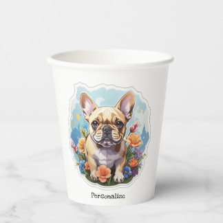 Gobelets En Papier Frenchie sur mesure dans le jardin