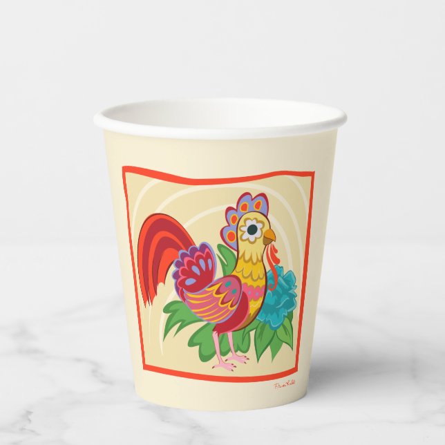 Gobelets En Papier Frida Kahlo Chicken Graphic (Recto)