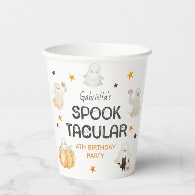 Gobelets En Papier Friendly Ghosts Spooktacular Kids Birthday Party (Recto)