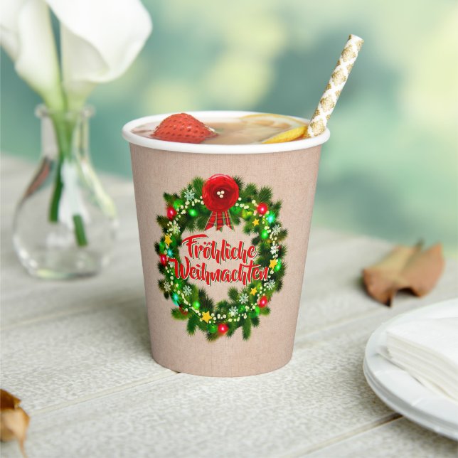 Gobelets En Papier Fröhliche Weihnachten Noël (Insitu)