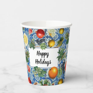 Gobelets En Papier Fruit Festif Joyeux Fêtes de Noël