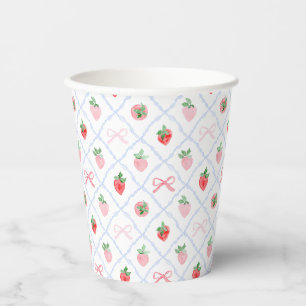 Gobelets En Papier Fruits d'aquarelle ribbonerie trellis