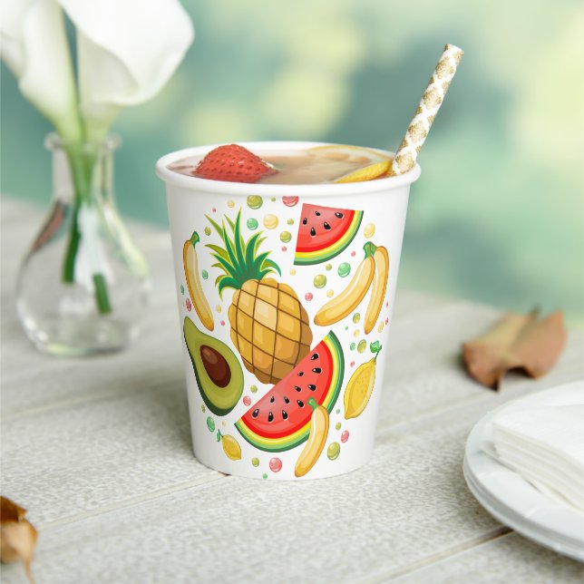 Gobelets En Papier Fruits d'été frais Motif (Insitu)
