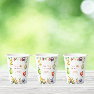 Gobelets En Papier Frutti à deux tti Fruits mignons 2e fête d'anniver