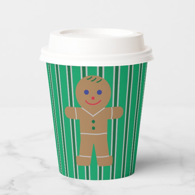 Gobelets En Papier Fun and Fancy Christmas Gingbread Homme (Recto)