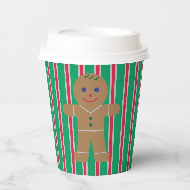 Gobelets En Papier Fun and Fancy Christmas Gingbread Homme (Recto)