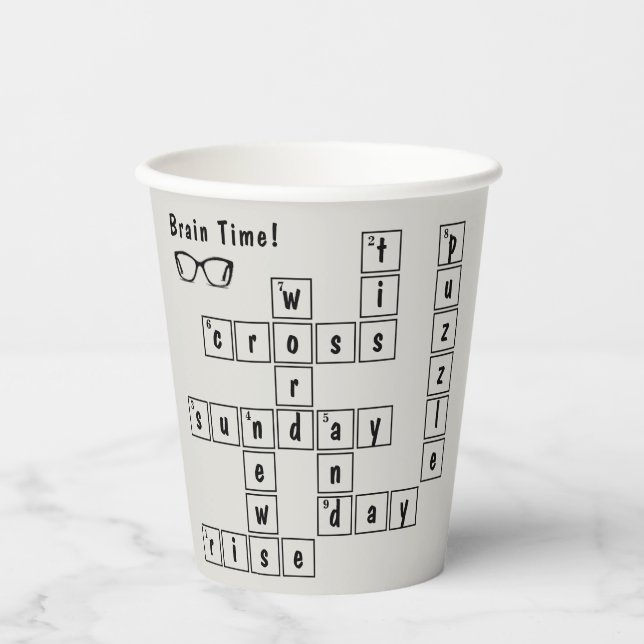 Gobelets En Papier Fun "Brain Time" ! Trame Eyeglass Puzzle (Recto)