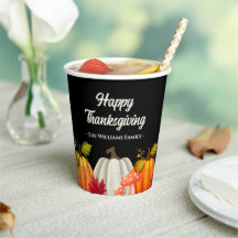 Fun Citrouille Thanksgiving tasses de papier