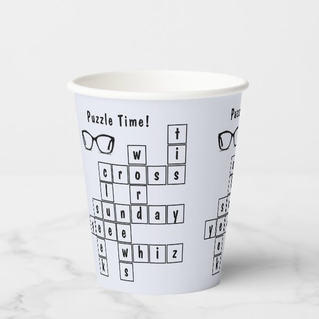 Gobelets En Papier Fun Crossword Puzzle, Black Eyeglass Frames (Recto)