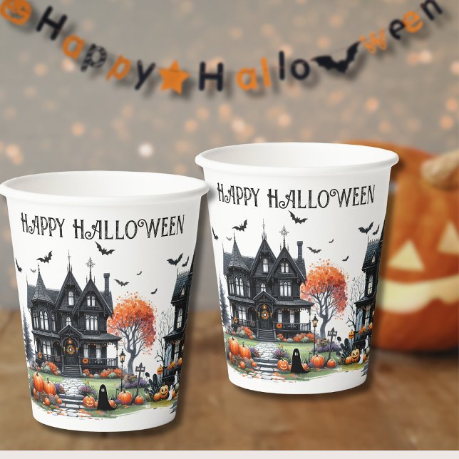 Gobelets En Papier Fun Éffrayant Halloween (Fun Spooky Halloween Party Paper Cups)