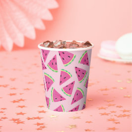 Gobelets En Papier Fun Pink Tropical Summer Watermelon motif