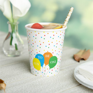 Gobelets En Papier Fun To Be One 1st Birthday
