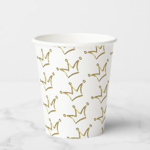 Gobelets En Papier Funny Couronne d'or - luxe royal 1