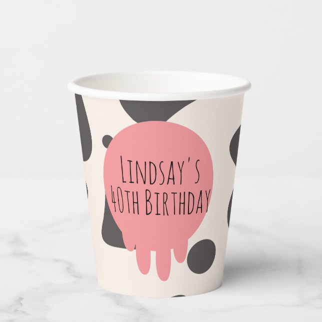 Gobelets En Papier Funny Cow Imprimer Adult Party Anniversaire (Recto)