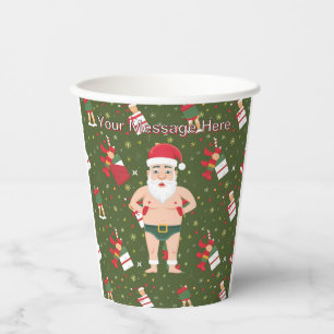 Gobelets En Papier Funny Dirty Père Noël Collection de Noël Coupes en