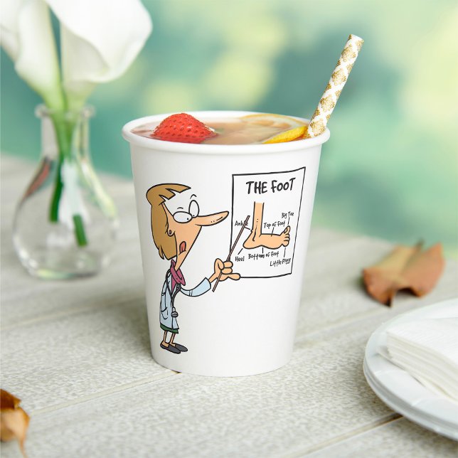 Gobelets En Papier Funny Doctor Teaching Foot Anatomy (Créateur téléchargé)
