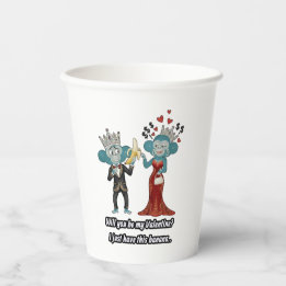 Gobelets En Papier Funny Monkey Couple Valentine's Day
