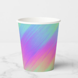Gobelets En Papier fusion arc-en-ciel rayé :