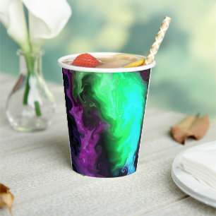 Gobelets En Papier Fusion de couleur électrique liquide tourbillonnan