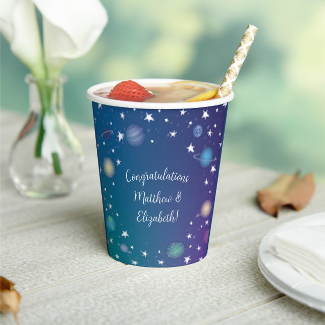 Gobelets En Papier Galaxie du Baby shower spatial (Insitu)