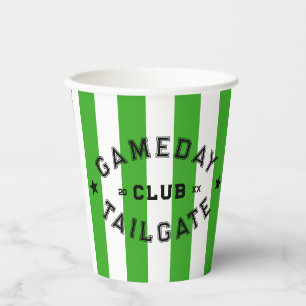 Gobelets En Papier Gameday Tailgate Club Green Stripe Custom Party
